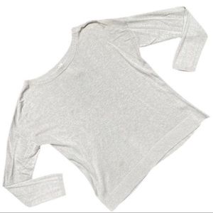 LULULEMON Grey Mesh Back Long Sleeve Crew Knit Top
